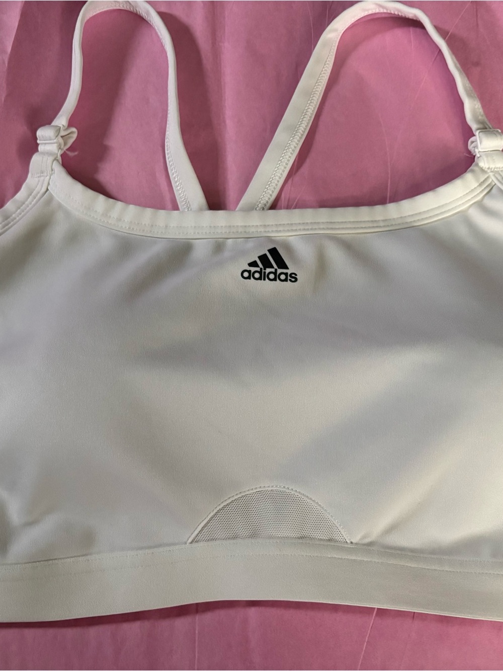 adidas White Minimalist Strappy Sports Bra NWOT